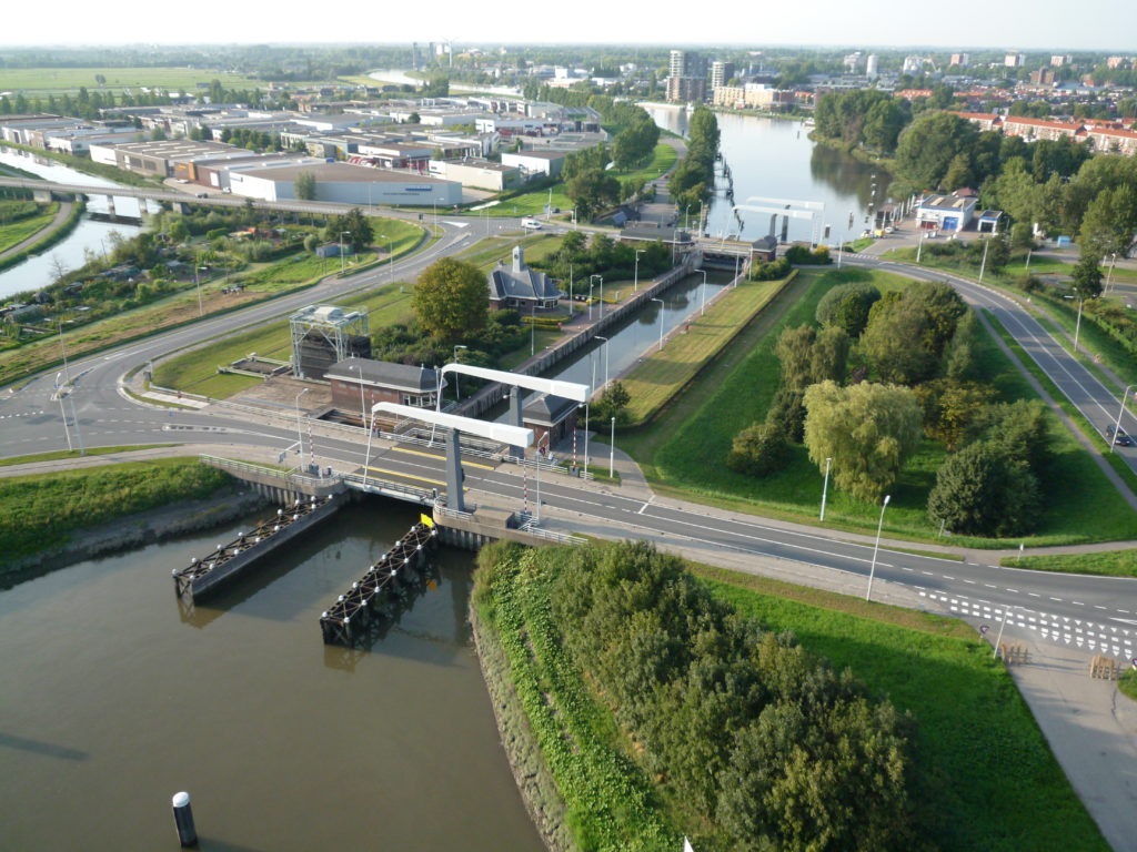 Aerfotos Juliana Sluizen en omgeving, Gouda, NL, 2009-08-19